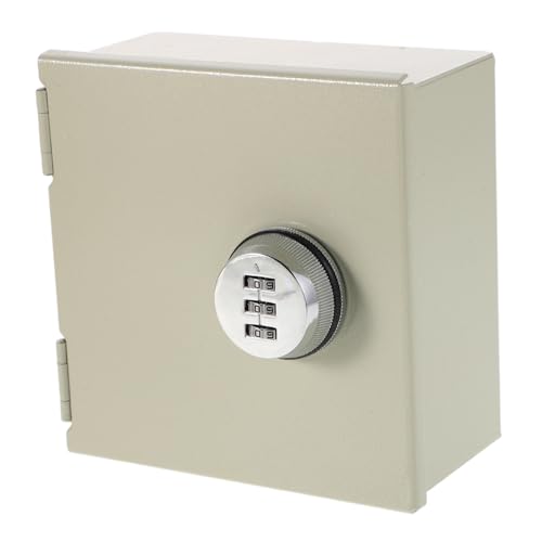 LOORGVEL Kombinationsschlosskasten Schutz Wall -Sockel -Rahmenabdeckung der elektrischen Auslass abschließbare Steckdosenabdeckung Steckdosensperre Rostfreier Stahl Beige von LOORGVEL