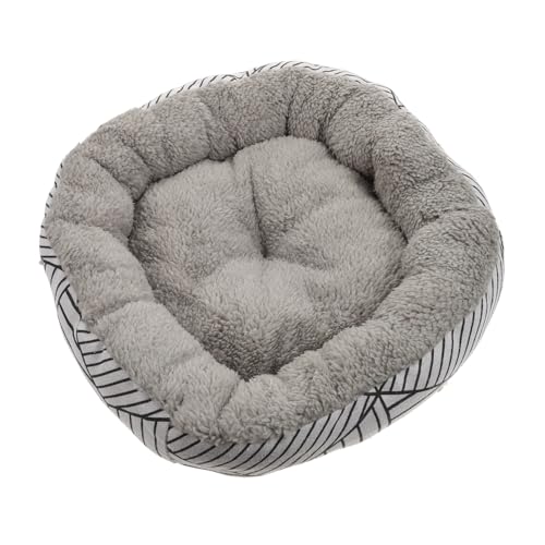 LOORGVEL Komfortables Kompaktes Hundebett aus Schwarzem Wolligem Lammfellimitat Dekoratives Haustier Nest Ganzjährig Geeignet für Hunde und Katzen von LOORGVEL