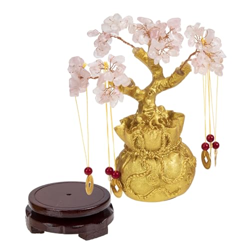 LOORGVEL Kristall Geldbaum Dekoration Feng Shui Glücksbaum Desktop Ornament mit Natürlichem Rosenquarz Sockel Zarter Bonsai für Reichtum und Feng Shui Raumdeko für Familie und Freunde LOORGVEL Kristall Geldbaum Dekoration Feng Shui Glücksbaum Desktop Ornament mit Natürlichem Rosenquarz Sockel Zarter Bonsai für Reichtum und Feng Shui Raumdeko für Familie und Freunde von LOORGVEL
