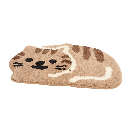 LOORGVEL Kuscheliger Rutschfester Katzenfußmatte Teppich aus TPR und Polyester für Schlafzimmer und Badezimmer Weiche Saugfähige Dekorative Bodenmatte mit Starkem Halt für Innenbereiche von LOORGVEL
