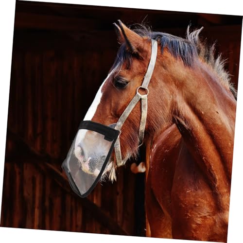 LOORGVEL Leichte Atmungsaktive Pferdefliegenmaske mit Mesh Schutz für Schnauze und Nase UV Schutz Komfortabel und Sicher Sitzend für Pferdepflege und Insektenschutz im Sommer von LOORGVEL