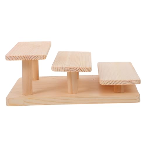 LOORGVEL Massiver Holz Gläserständer mit Stufigem Design Multifunktionales Schmuck und Figuren Display Praktisches Brillenregal für Zuhause und Laden Robustes Präsentationsständer für von LOORGVEL