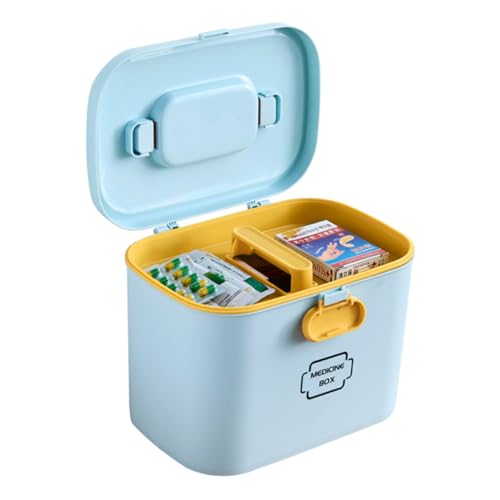 LOORGVEL Medizinbox Aufbewahrungscontainer mit Tragegriff Mehrschichtiger Medikamenten Organizer für Haus und Notfälle Multifunktionaler Blauer Aufbewahrungskoffer für und LOORGVEL Medizinbox Aufbewahrungscontainer mit Tragegriff Mehrschichtiger Medikamenten Organizer für Haus und Notfälle Multifunktionaler Blauer Aufbewahrungskoffer für und von LOORGVEL