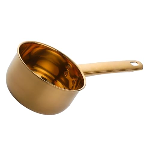 LOORGVEL Mehrzweck Wasserlöffel Goldfarbig Tragbare Wasserkelle mit Langem Griff Ergonomisch für Küche Garten Haushalt und Restaurant Wasserschöpfer Küchenwerkzeug von LOORGVEL