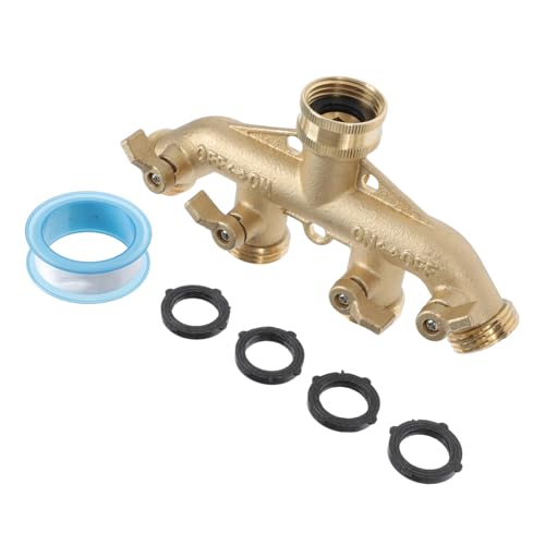 LOORGVEL Messing Wege Gartenschlauch Verteiler mit Einzeln Absperrbaren Ventilen Langlebiger Schlauchanschluss für Gartenbewässerung Kompatibel mit Tropfbewässerung und Sprinklersteuerung LOORGVEL Messing Wege Gartenschlauch Verteiler mit Einzeln Absperrbaren Ventilen Langlebiger Schlauchanschluss für Gartenbewässerung Kompatibel mit Tropfbewässerung und Sprinklersteuerung von LOORGVEL