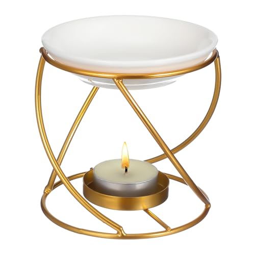 LOORGVEL Metall Aromatherapie Duftlampe Wax Melt Kit mit Teelichthalter und Keramikschale Langlebiger Wax Oil Burner für Zuhause Eleganter Duft Diffuser Geschenkidee für Weihnachten und LOORGVEL Metall Aromatherapie Duftlampe Wax Melt Kit mit Teelichthalter und Keramikschale Langlebiger Wax Oil Burner für Zuhause Eleganter Duft Diffuser Geschenkidee für Weihnachten und von LOORGVEL