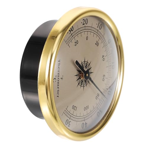 LOORGVEL Metall Wandthermometer Rund Präzises Temperaturmessgerät für Innen und Außen Platzsparend Hängend Geeignet für Wetterstation Babyzimmer Garten und Gewächshaus Praktisches von LOORGVEL