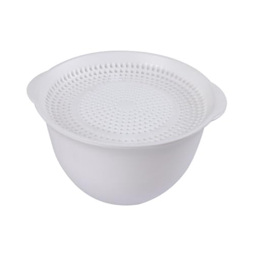 LOORGVEL Mikrowellengeeignete Abtropfschüssel Weiß Doppelschicht Heiz und Abtropfschale für Obst Schnelles Wasserablaufen Hitzebeständig Vielseitig Einsetzbar für Küche und Haushalt von LOORGVEL