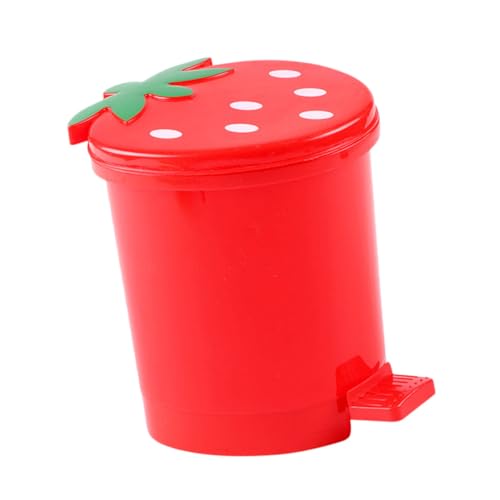 LOORGVEL Mini Desktop Mülleimer Erdbeer Design Runder Papierkorb Müllhalter Kompakt für Büro Küche Schlafzimmer Platzsparender Tischabfallbehälter mit Hoher Strapazierfähigkeit und Feiner LOORGVEL Mini Desktop Mülleimer Erdbeer Design Runder Papierkorb Müllhalter Kompakt für Büro Küche Schlafzimmer Platzsparender Tischabfallbehälter mit Hoher Strapazierfähigkeit und Feiner von LOORGVEL