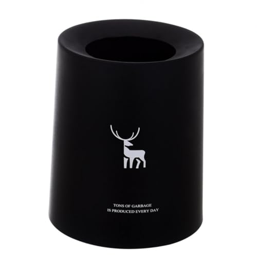 LOORGVEL Mini Desktop Mülleimer mit Deer Muster Robuster Abfalleimer mit Geruchsdichtem Innenbehälter Vielseitiger Müllbehälter für Büro Küche Auto und Zuhause Schwarz Kompakt und Stoßfest von LOORGVEL