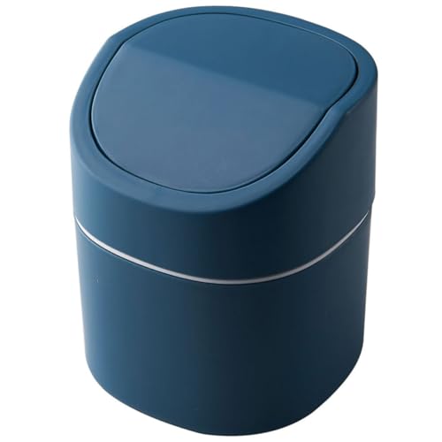 LOORGVEL Mini Desktop Mülleimer mit Klappdeckel Kleiner Leichter Tischabfalleimer für Büro Küche Bad und Auto Kompakter Papierkorb mit Breiter Öffnung Einfach zu Reinigen Praktischer von LOORGVEL