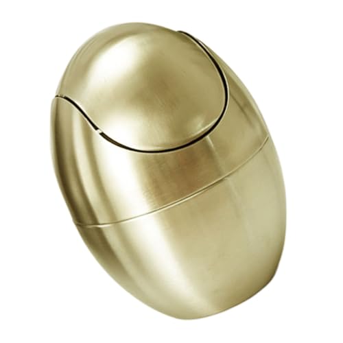 LOORGVEL Mini Mülleimer Gold Eierförmig mit Schwingdeckel Kleiner Abfalleimer für Schreibtisch Schlafzimmer Büro Eleganter Tischabfallbehälter für und Arbeitsfläche LOORGVEL Mini Mülleimer Gold Eierförmig mit Schwingdeckel Kleiner Abfalleimer für Schreibtisch Schlafzimmer Büro Eleganter Tischabfallbehälter für und Arbeitsfläche von LOORGVEL