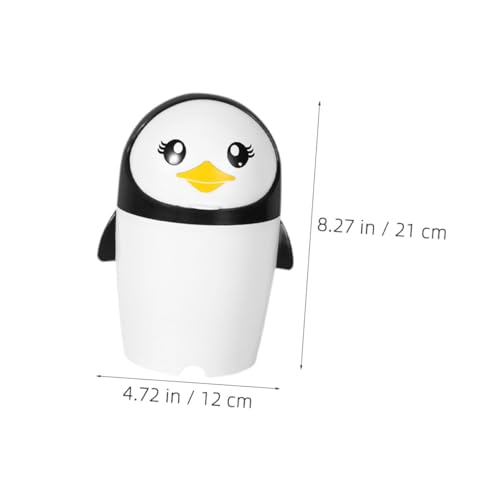LOORGVEL Mini Pinguin Mülleimer mit Deckel Kompakter Tischabfalleimer aus Robustem Kunststoff für Auto Büro Kinderzimmer und Zuhause Platzsparend und Vielseitig für Kleine Abfälle und von LOORGVEL