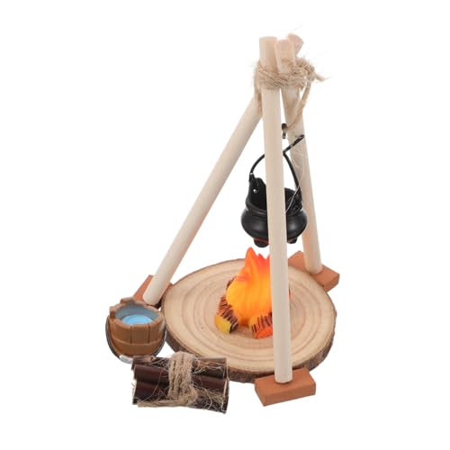 LOORGVEL Miniatur mit Realistischen Flammen und Hängendem Topf Kompakt und Tragbar für Puppenhaus Deko Camping Tortendekoration und Outdoor Miniaturszenen LOORGVEL Miniatur mit Realistischen Flammen und Hängendem Topf Kompakt und Tragbar für Puppenhaus Deko Camping Tortendekoration und Outdoor Miniaturszenen von LOORGVEL