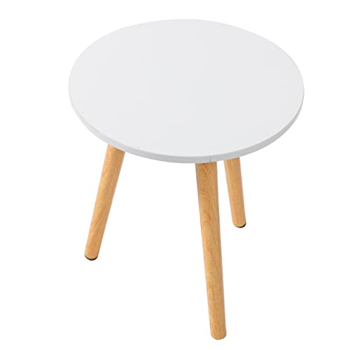 LOORGVEL Moderner Nordic Beistelltisch aus Robustem Material Minimalistisches Rundes Design in Titanweiß Vielseitiger Sofa und Balkontisch für Wohnzimmer und Garten Pflegeleicht und von LOORGVEL