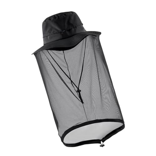 LOORGVEL Moskitonetz Hut mit Gesichtsschutz Insektennetz Leichter Outdoor Boonie Hat für Camping Angeln Garten Schutz vor Mücken und Insekten und Atmungsaktiv Schwarz von LOORGVEL