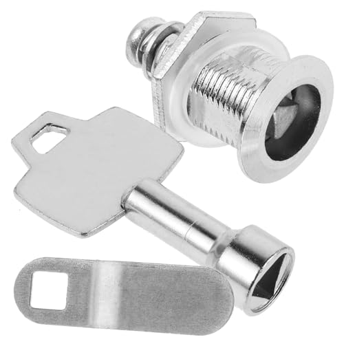 LOORGVEL Mülltonnenschloss mit Dreiecksschlüssel Robustes Eisen Abfalleimer Schloss Sicherer Outdoor Mülleimer Verschluss für Wohngebiete Büros Plätze Einfache Bedienung Zuverlässiger von LOORGVEL