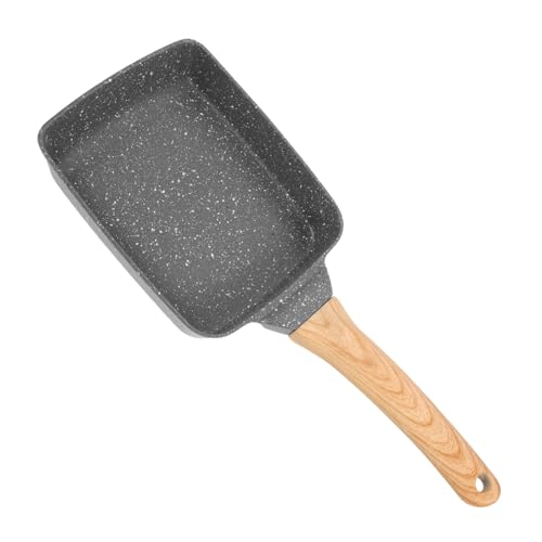 LOORGVEL Multifunktionale Bratpfanne mit Holzgriff Antihaftbeschichtet Schnelles und Gleichmäßiges Erhitzen Hitzebeständig Lebensmittelecht für Steak Frühstück und von LOORGVEL