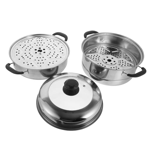 LOORGVEL Multifunktionaler Edelstahl Dampfgarer mit Sichtglasdeckel Dampfabzug Drei Schichten Boden Induktion Geeignet Praktischer Haushaltstopf Platzsparend LOORGVEL Multifunktionaler Edelstahl Dampfgarer mit Sichtglasdeckel Dampfabzug Drei Schichten Boden Induktion Geeignet Praktischer Haushaltstopf Platzsparend von LOORGVEL