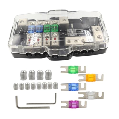 LOORGVEL Multifunktionaler Sicherungshalter mit anzeige Sicherungsblock Transparentes Gehäuse Hohe Temperaturbeständigkeit Geeignet für Auto Boot Camping und Solaranlagen von LOORGVEL