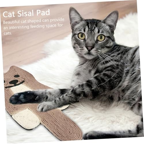 LOORGVEL Natürliche Sisal Kratzmatte Katze Langlebig Kratzfest Vielseitig Verwendbar als Wand Bodenschutz Spielerisches Katzen kratzpad mit Interessantem Design für Katzenliebhaber von LOORGVEL