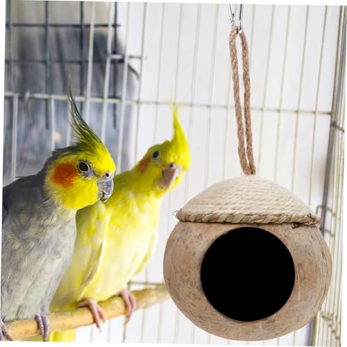 LOORGVEL Natürliches Kokosnuss Schalen Haustier Nest mit Aufhängeseil Kleines Vogelnest und Schlafplatz für Wellensittiche Hamster Kanarienvögel Kompakt und Langlebig LOORGVEL Natürliches Kokosnuss Schalen Haustier Nest mit Aufhängeseil Kleines Vogelnest und Schlafplatz für Wellensittiche Hamster Kanarienvögel Kompakt und Langlebig von LOORGVEL