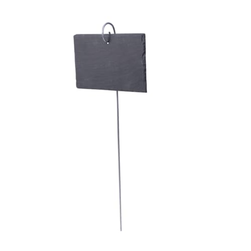 LOORGVEL Natürliches Schiefer Pflanzenschild mit Rostfreiem Eisen Hänger Wetterfestes Gartenmarker für Blumenbeete Pflanzgefäße und Gewächshaus Vielseitig für Garten und Balkon Geeignet von LOORGVEL