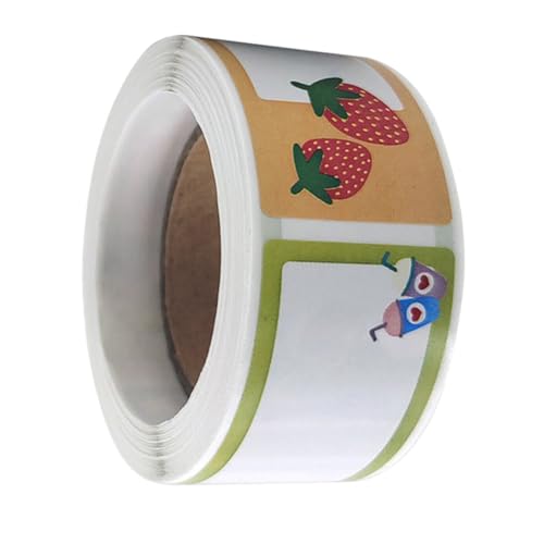 LOORGVEL Niedliche Kawaii Namensaufkleber Selbstklebend mit Bunten Cartoon designs Handbeschriftbar Dekorative Etiketten für Schule Wasserflaschen und Schulmaterial von LOORGVEL