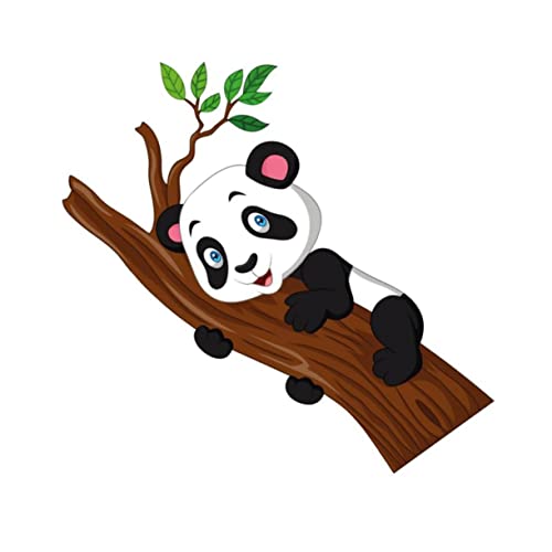 LOORGVEL Panda Wandtattoo für Kinderzimmer Selbstklebende PVC Wandsticker Tierische für Glatte Wände Möbel Einfache Anwendung Rückstandsfrei Entfernbar von LOORGVEL