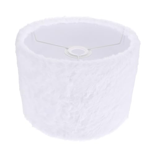 LOORGVEL Plüsch Lampenschirm Ersatz Lampenschirm aus Weichem Langflor plüsch Hoher Zylinderschirm für Tischlampen Einfache Montage Dekorative und Lichtstreuende Abdeckung in Weiß von LOORGVEL