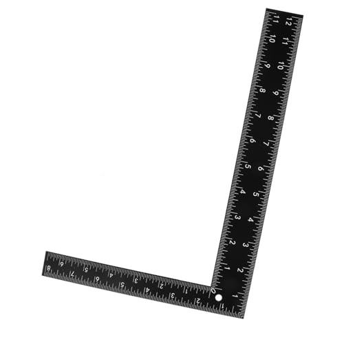 LOORGVEL Präziser Schwarzer Stahlwinkel und Ledermaßstab für DIY Lederarbeiten Langlebiges Vielseitiges Messwerkzeug für Exakte Schnitte und Einfache Anwendung von LOORGVEL