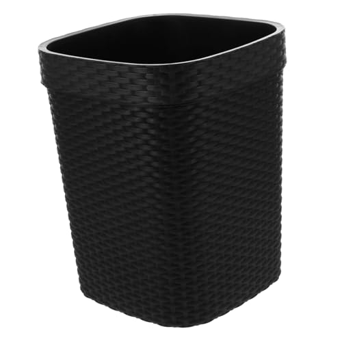 LOORGVEL Praktischer Kunststoff mülleimer mit Webmuster Kompakt und Robust Kratzfest Rutschfester Boden Großer Öffnung für Büro Haushalt und Küche Schlanker Abfalleimer ohne Deckel von LOORGVEL