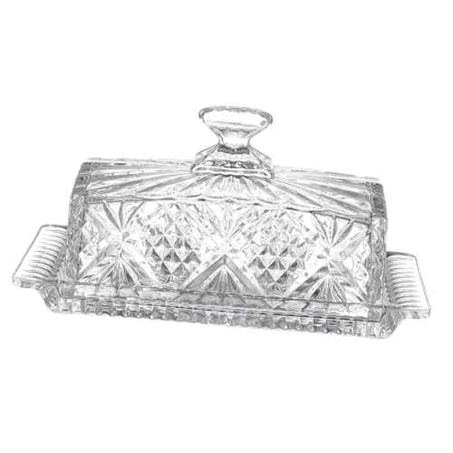 LOORGVEL Rechteckige Butterdose aus Transparentem Kristallglas mit Deckel Mehrzweck Food Container für Butter und Snacks Langlebig Stilvoll Geeignet für Küche und LOORGVEL Rechteckige Butterdose aus Transparentem Kristallglas mit Deckel Mehrzweck Food Container für Butter und Snacks Langlebig Stilvoll Geeignet für Küche und von LOORGVEL