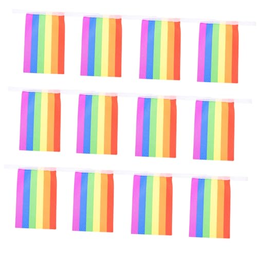 LOORGVEL Regenbogen Flaggen Girlande Pride Banner aus Polyester Wetterfest Vielseitige Party Deko für Innen und Außen für Haustür Terrasse Fenster und Pride Month Feier LOORGVEL Regenbogen Flaggen Girlande Pride Banner aus Polyester Wetterfest Vielseitige Party Deko für Innen und Außen für Haustür Terrasse Fenster und Pride Month Feier von LOORGVEL