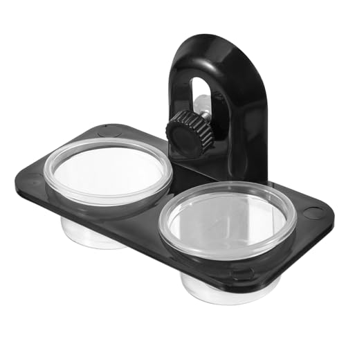 LOORGVEL Reptil Futter und Wassernapf aus Robustem Material Doppelte Fächer mit Schraubmontage Geeignet für Glas und Acrylterrarium Stabile Wandbefestigung für Eidechsen Schildkröten von LOORGVEL