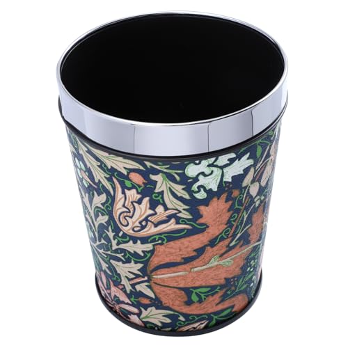 LOORGVEL Retro Abfalleimer ohne Deckel Runder Europäischer Stil Mülleimer Vielseitiger Papierkorb für Büro Schlafzimmer Umweltfreundlich Einfach zu Reinigen Vintage Wastebasket von LOORGVEL