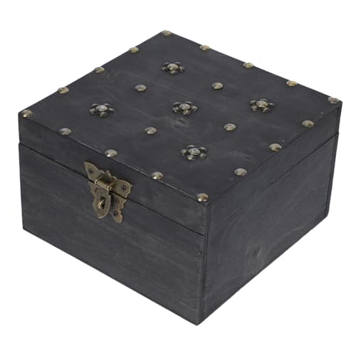 LOORGVEL Retro Holz Aufbewahrungsbox mit Schloss Antikes Design Praktische Schatzkiste zur Aufbewahrung von Alltagsgegenständen Dekorative Vintage Holztruhe für Zuhause und LOORGVEL Retro Holz Aufbewahrungsbox mit Schloss Antikes Design Praktische Schatzkiste zur Aufbewahrung von Alltagsgegenständen Dekorative Vintage Holztruhe für Zuhause und von LOORGVEL