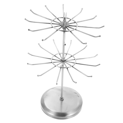 LOORGVEL Retro Schmuckständer aus Metall Drehbarer Doppellagiger Schmuckhalter in Antik Silberner Optik Organizer für Ohrringe Halsketten Armbänder Praktischer Schmuckdisplay zur LOORGVEL Retro Schmuckständer aus Metall Drehbarer Doppellagiger Schmuckhalter in Antik Silberner Optik Organizer für Ohrringe Halsketten Armbänder Praktischer Schmuckdisplay zur von LOORGVEL