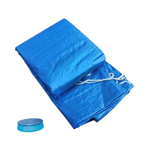 LOORGVEL Runde Poolabdeckung Durchmesser wasserdichte Schutzplane für Aufblasbare und Frame Pools Staub Regendicht Langlebiges Material Einfache Handhabung Passend für Pools Blau von LOORGVEL