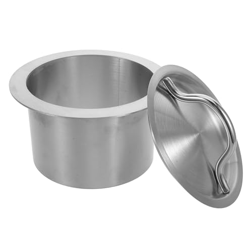 LOORGVEL Runder Edelstahl Einbau Abfalleimer Deckel für Arbeitsplatten Eingelassener Müllschacht mit Griff Platzsparende Abfallöffnung für Küchen Kaffee Bars Gewerbliche Nutzung von LOORGVEL
