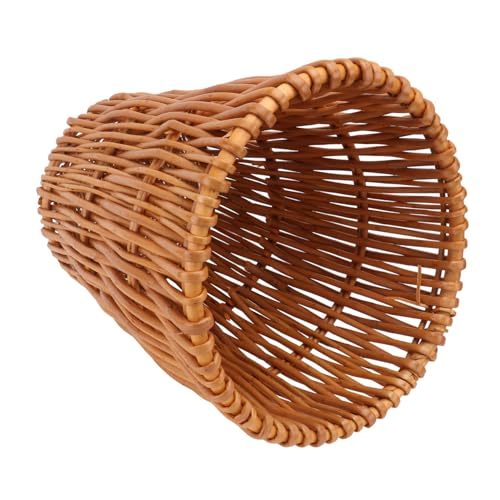 LOORGVEL Runder Wäschekorb aus Natürlichem Rattan Kompakter Abfalleimer Langlebiger Papierkorb mit Glatter Oberfläche Platzsparend für Küche Bad und Büro Umweltfreundlicher von LOORGVEL