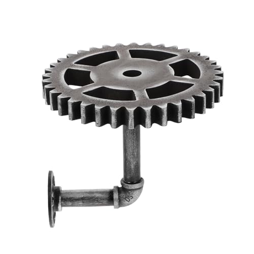 LOORGVEL Rustikale Wandhalterung mit Zahn-Element Vintage Stil Robustes Metallregal für Industrielle Wandmontage Dekoratives und Belastbares Steampunk Regal zur Aufbewahrung von LOORGVEL