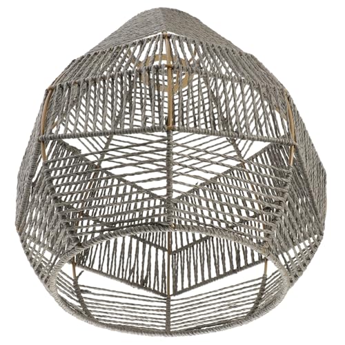 LOORGVEL Rustikaler Grauer Lampenschirm aus Papierseil Gewebter Ersatzschirm für Pendelleuchte Wiederverwendbar Einfach zu Montieren für Restaurant Wohnzimmer und Hochzeitdeko LOORGVEL Rustikaler Grauer Lampenschirm aus Papierseil Gewebter Ersatzschirm für Pendelleuchte Wiederverwendbar Einfach zu Montieren für Restaurant Wohnzimmer und Hochzeitdeko von LOORGVEL