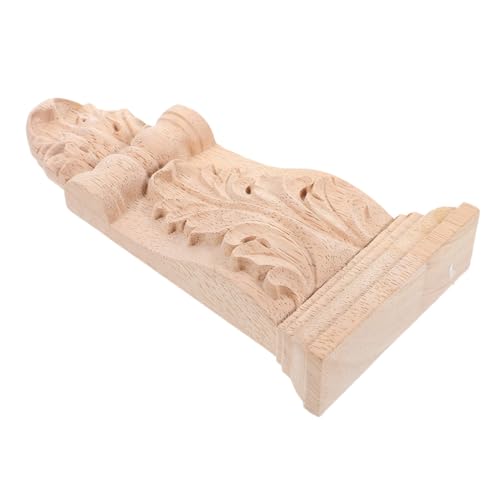 LOORGVEL Rustikaler Holzsäulen Träger mit filigraner Holzschnitzerei Europäischer Stil Robuster Massivholz Halter Vielseitige Eckdekoration für Wand und Möbel von LOORGVEL
