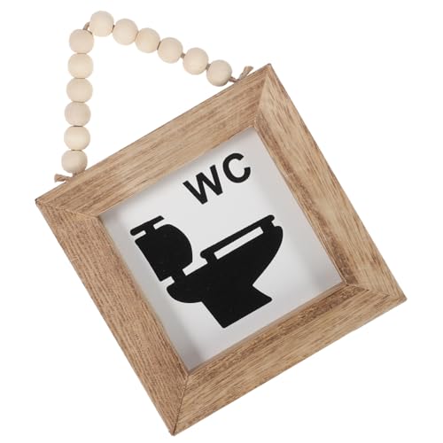 LOORGVEL Rustikales Badezimmer Wandschild aus Holz Dekoratives Langlebiges Wc Türschild im Landhausstil Leichtes Rostfreies Hängendes Toilettenschild für Gäste Wc Hotel Geschäft und von LOORGVEL
