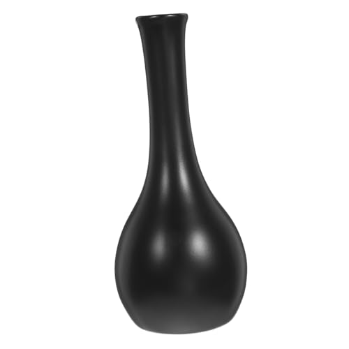 LOORGVEL Schlichte Matte Schwarze Keramikvase Dekorativer Trockenblumenhalter für Esszimmer Wohnzimmer Party Stilvolle Kleine Vase als Tischdeko und Wohnaccessoire LOORGVEL Schlichte Matte Schwarze Keramikvase Dekorativer Trockenblumenhalter für Esszimmer Wohnzimmer Party Stilvolle Kleine Vase als Tischdeko und Wohnaccessoire von LOORGVEL