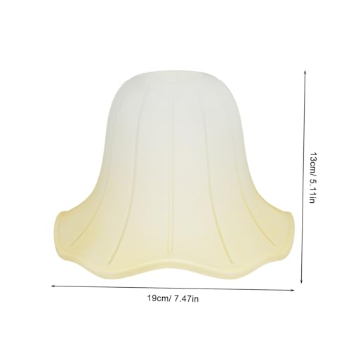 LOORGVEL Schraubsockel Lampenschirm aus Mattiertem Bernsteinfarbenem Glas Gewellte Glockenform Moderner Ersatz für Pendelleuchten und Deckenventilator Lichtabdeckungen Höhe Weiches von LOORGVEL