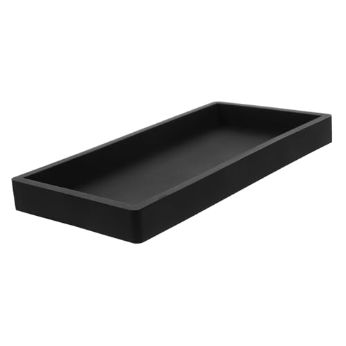 LOORGVEL Schwarzes Silikon Ablagetablett Badezimmer Organizer rutschfest Vielseitiges Deko Tablett für Kosmetik Schmuck und Seifenspender Waschbecken Ablage LOORGVEL Schwarzes Silikon Ablagetablett Badezimmer Organizer rutschfest Vielseitiges Deko Tablett für Kosmetik Schmuck und Seifenspender Waschbecken Ablage von LOORGVEL