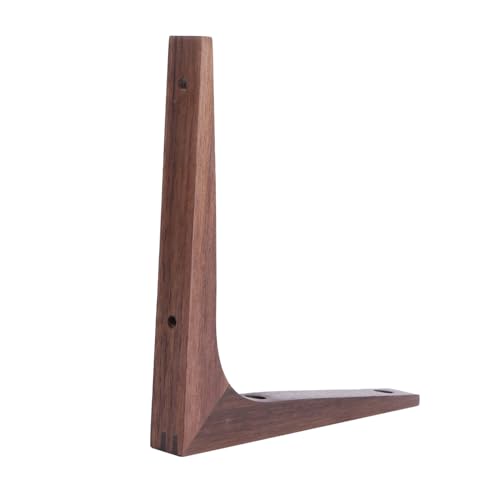 LOORGVEL Schwarznuss Massivholz Regalhalter Dreieckiger Wandwinkel Regalträger Robust Für Küche Bad Wohnzimmer Bücherregal Garten Regalhalterung Dekorative Eckstütze von LOORGVEL