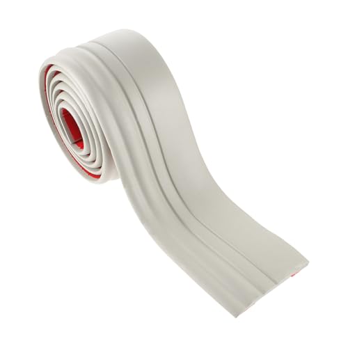 LOORGVEL Selbstklebende Lange Boden sockelleiste aus Flexiblem Nbr material Breit Graue Baseboard Molding für Glatte Oberflächen in Küche Bad Wohnzimmer und Schlafzimmer von LOORGVEL